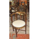 A small Edwardian side table  , an Edwardian tub chair, four further Edwardian tub chairs and two