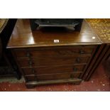 A George III style mahogany chest   with a brushing slide and four long drawers 67cm wide