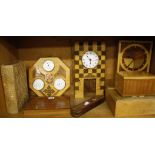 Marquetry Craftware;   a collection of  clocks and boxes