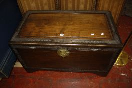 A Chinese hardwood trunk   100cm wide