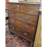 A Victorian mahogany chest of drawers  , with two over three graduated drawers.102cm wide x 123cm