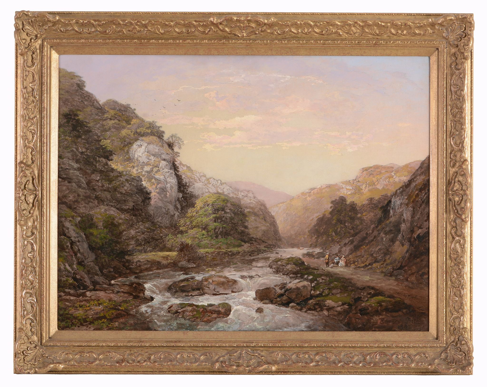 Edward Price (1800-1885) RA, RBA - Dovedale, Derbyshire  Oil on canvas Signed and dated 1880 lower - Image 2 of 3