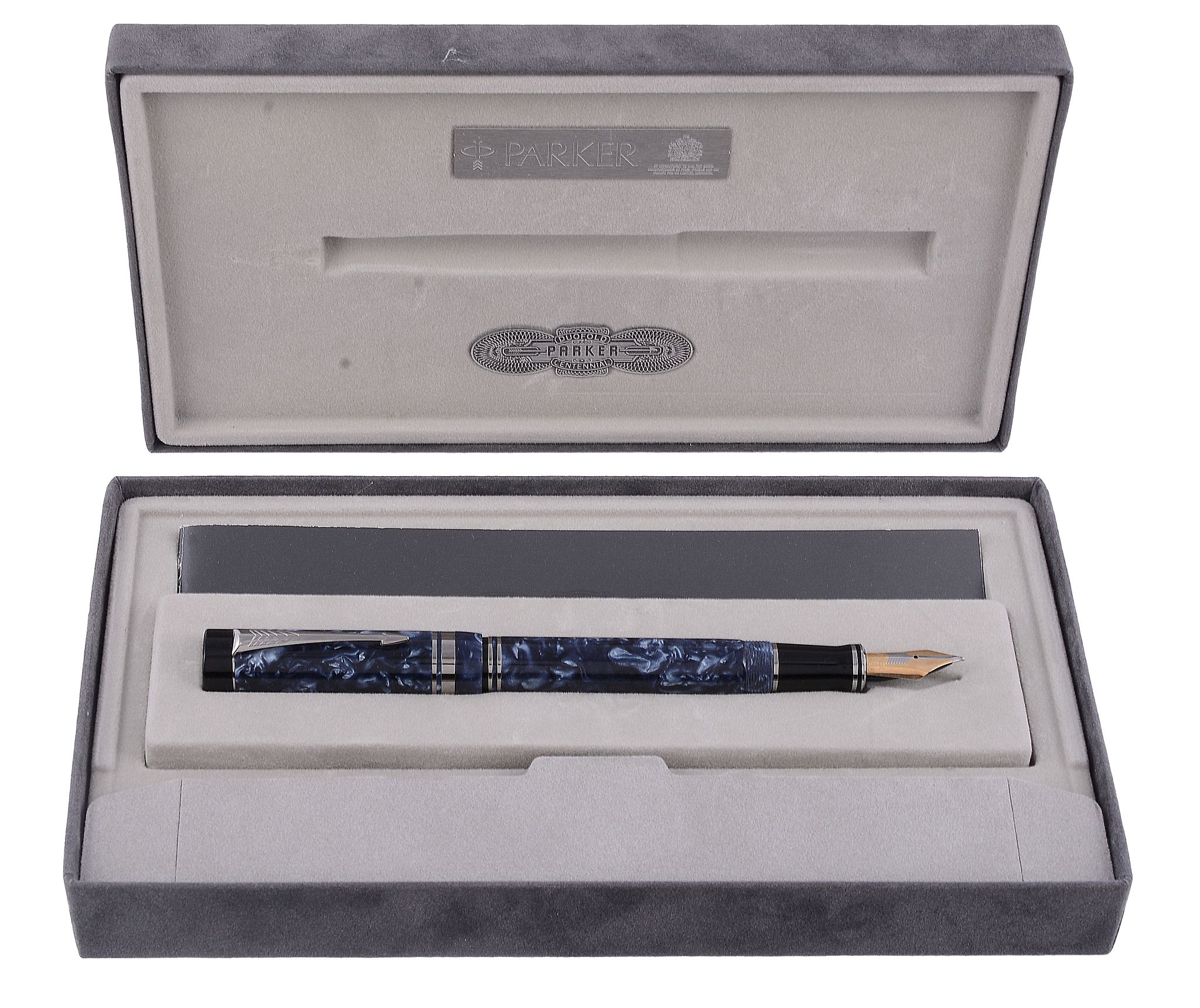 Parker, Duofold, Centennial, a special edition blue marbled fountain pen for British Airways, - Image 2 of 3