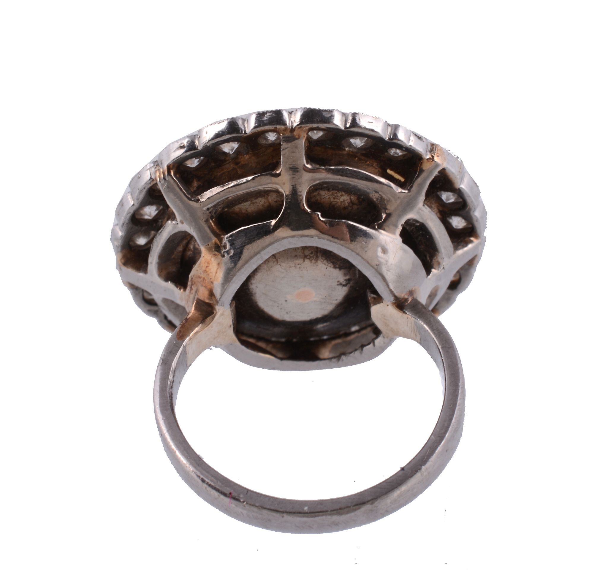 A mabe pearl and diamond ring,   circa 1920,    the mabe pearl within a surround of brilliant cut - Image 2 of 2
