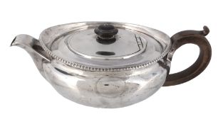 A George III silver cape pattern tea pot by Digby Scott  &  Benjamin Smith I,   London 1806, with a