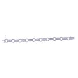 A diamond bracelet,   the bracelet with alternating tonneau shaped panels set with baguette and