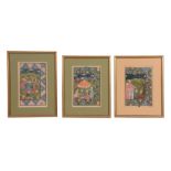 A decorative group of eight Indian miniature paintings, 20th century   A decorative group of eight