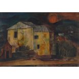 Bateson Mason (1910-1977) - The yellow house  Oil on board Signed and dated H lower right 41 x 61