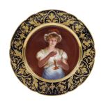 A Vienna-style cabinet plate signed Wagner , late 19th century   A Vienna-style cabinet plate signed