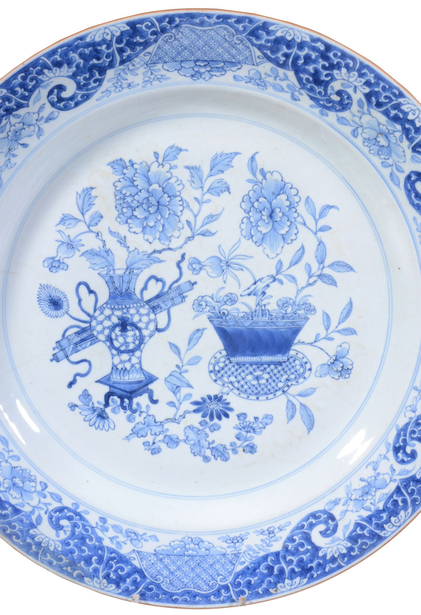 A large Chinese blue and white charger , Qianlong   A large Chinese blue and white charger  , - Image 2 of 2