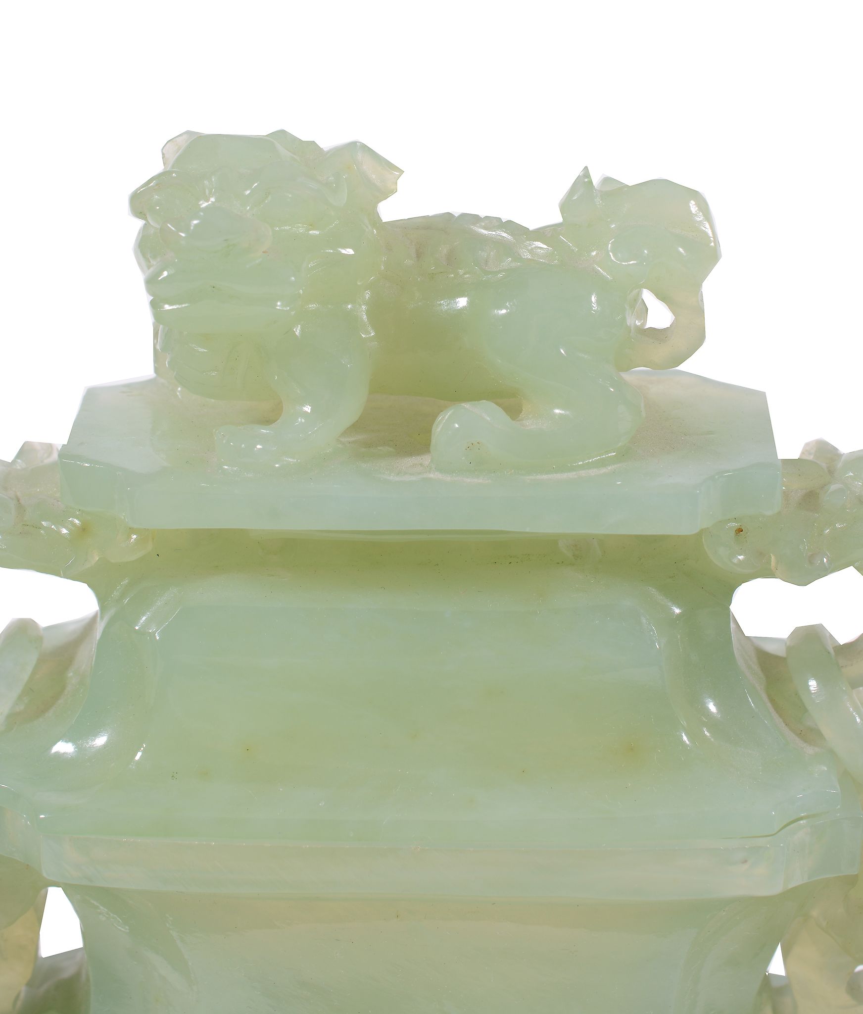 A large Chinese jade vase and cover, 20th century   A large Chinese jade vase and cover, 20th - Image 3 of 3