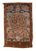 A Tibetan Thangka, late 19th or 20th century, the image 74cm by 52cm   A Tibetan Thangka, late