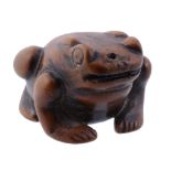An unusual Chinese wood model of a Toad, probably 19th century   An unusual Chinese wood model of