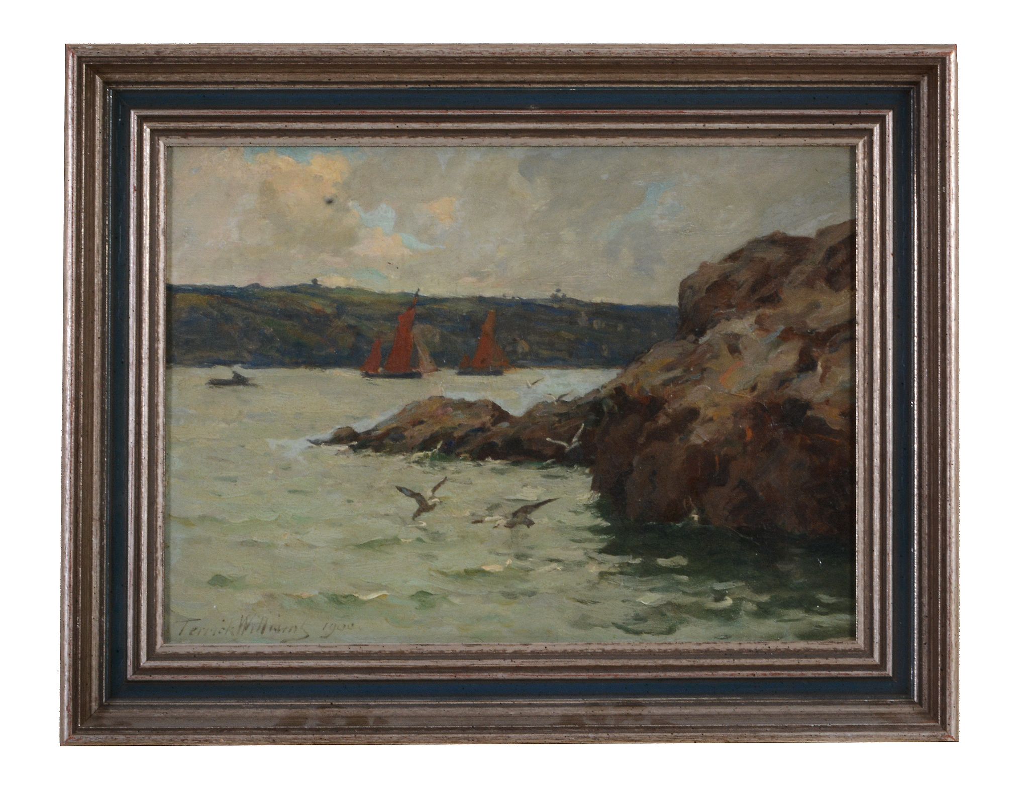 Terrick Williams (1860-1936) - Entering Brixham Harbour  Oil on board Signed and dated 1900 lower - Image 2 of 3