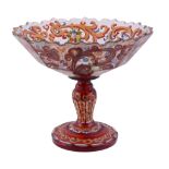 A Bohemian/Turkish ruby-flashed and clear glass comport   A Bohemian/Turkish ruby-flashed and