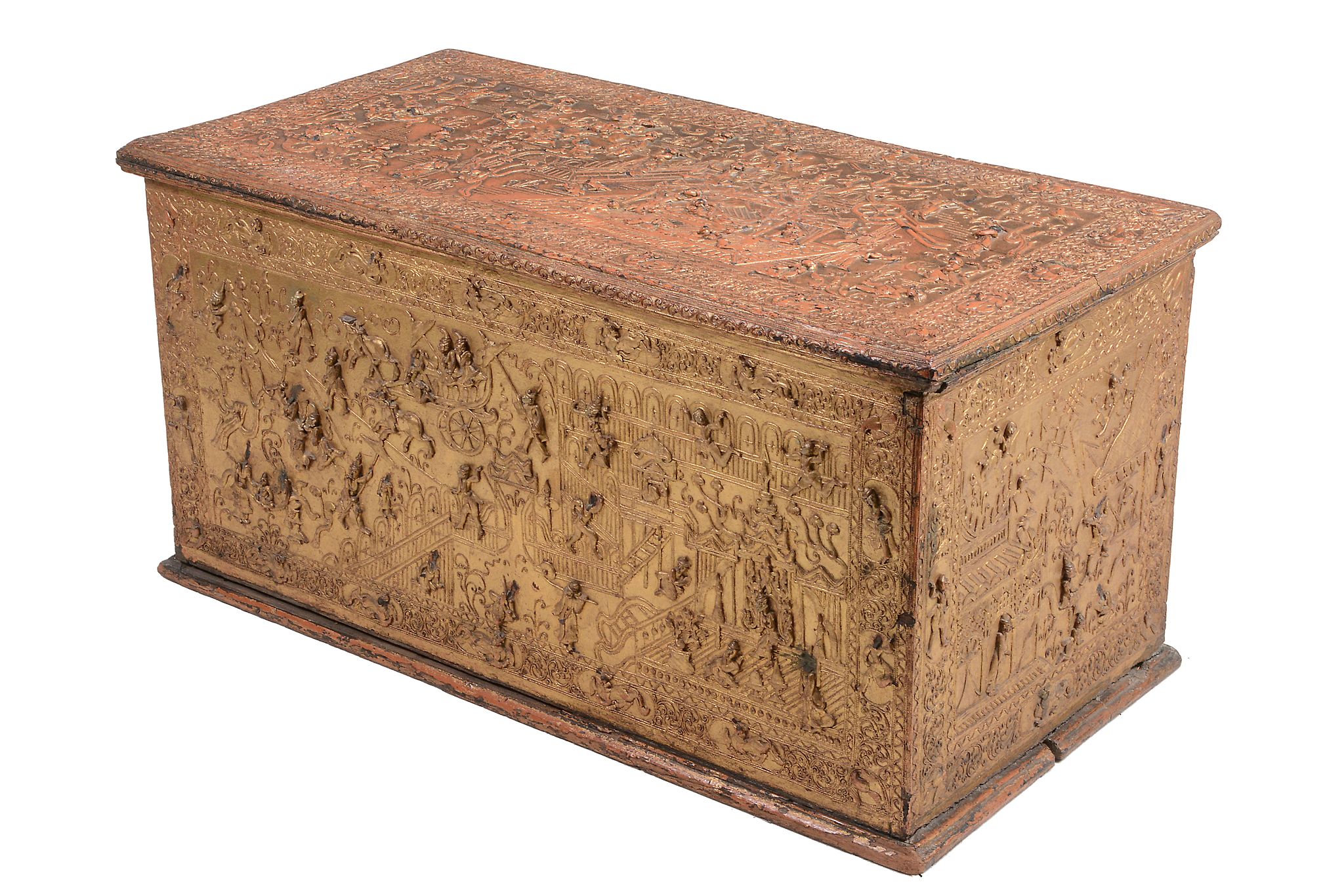 A Burmese giltwood and red lacquer chest , 19th century   A Burmese giltwood and red lacquer - Image 3 of 3
