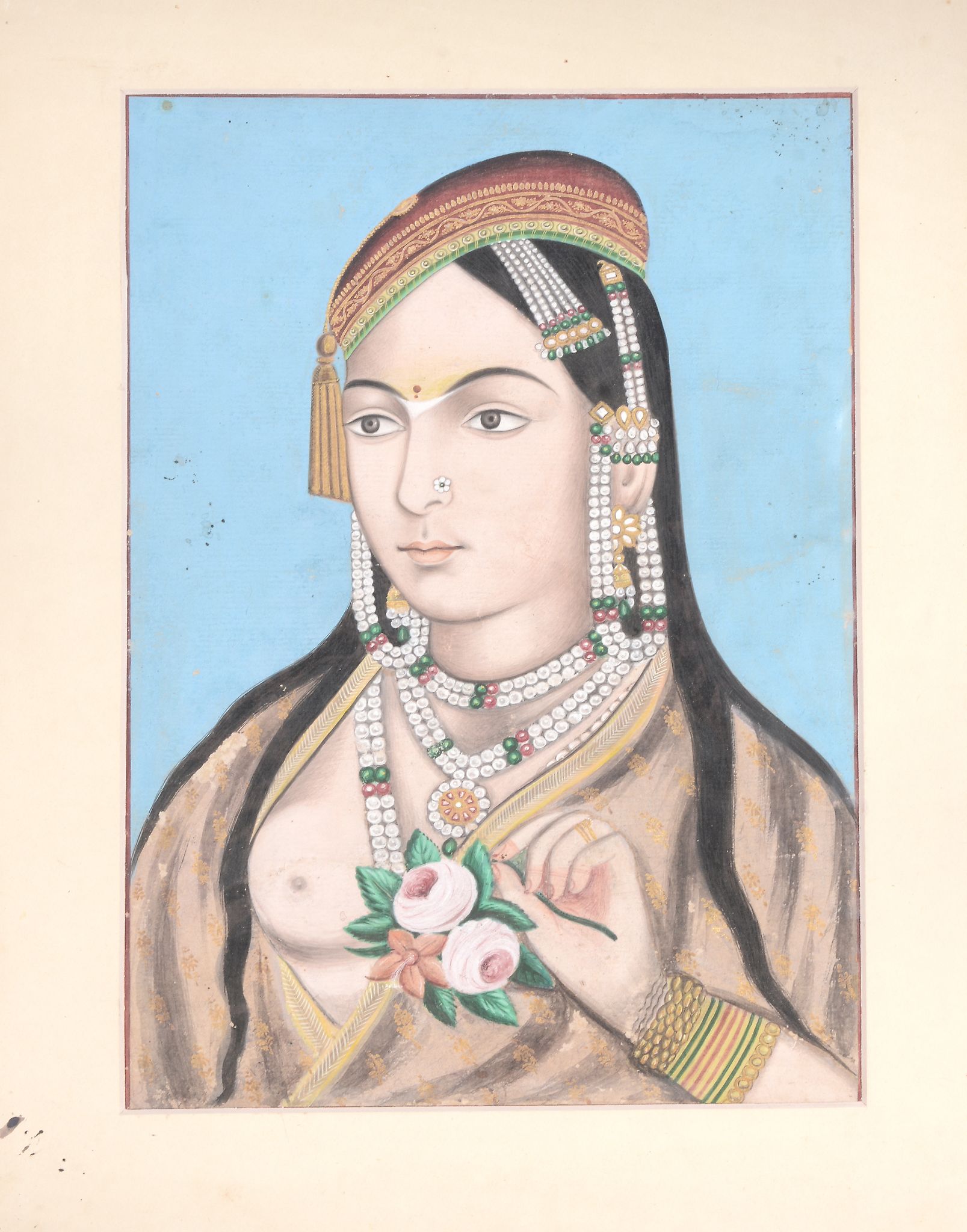 Portrait of a Courtesan, Jaipur, India, circa 1900, gouache on paper   Portrait of a Courtesan,