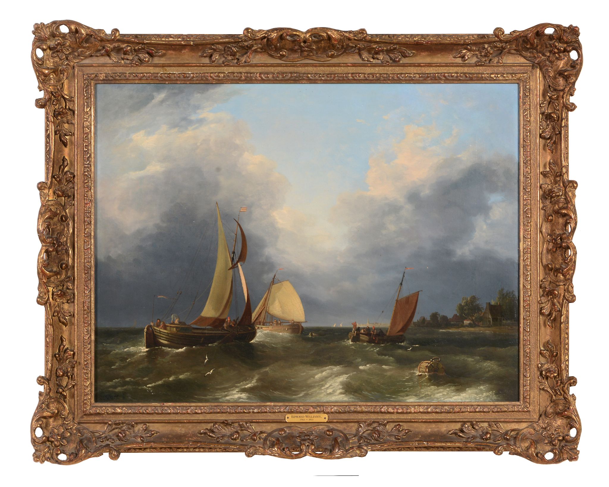 Edward Williams (1782-1855) - Dutch fishing vessels  Oil on canvas Signed lower left 39.5 x 52 - Image 2 of 3