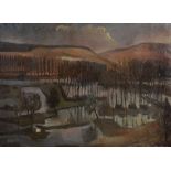 Albert Saverys (1886-1964) - Winter landscape with flooded fields  Oil on canvas Signed lower left