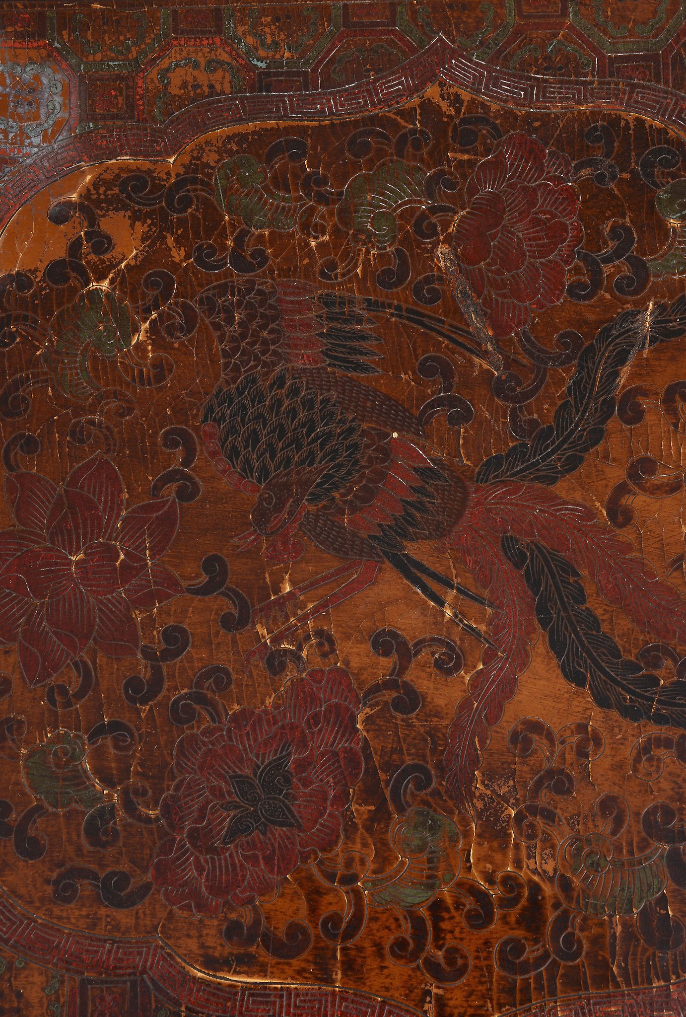 An Chinese incised red lacquer rectangular table, 19th or 20th century   An Chinese incised red - Image 5 of 5