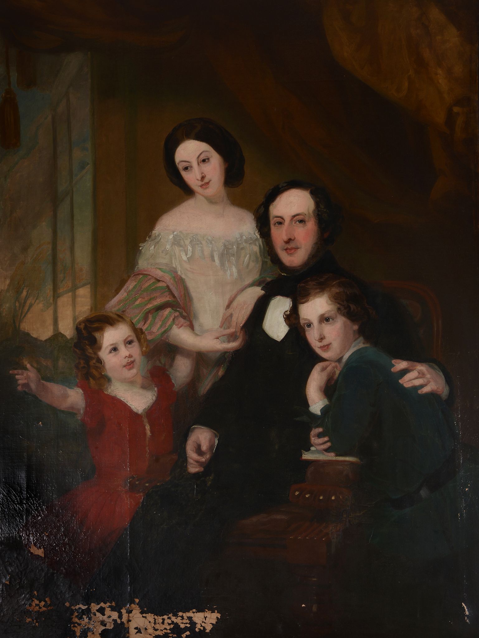 English School (19th Century) - Samuel and Rosetta Moses and their children; Rosetta Moses and