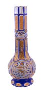 A Bohemian/Turkish blue, opaque-white and clear glass hookah bottle/base   A Bohemian/Turkish