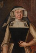 Dutch School (18th, early 19th century) - Portrait of a lady, half length, holding a ring  Oil on