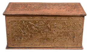 A Burmese giltwood and red lacquer chest , 19th century   A Burmese giltwood and red lacquer
