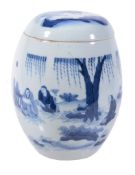 A Chinese blue and white vase and cover, in Transitional style   A Chinese blue and white vase and
