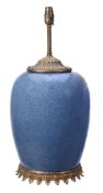 A Chinese blue crackle-glazed vase, late 19th or 20th century   A Chinese blue crackle-glazed vase,