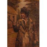Circle of Thomas Barker of Bath (1769-1847) - Portrait of a traveller holding a cane, with