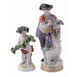 A Meissen group of a shepherd and lamb, late 19th century   A Meissen group of a shepherd and lamb,
