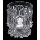 A Baccarat press-moulded glass tumbler with sulphide commemorative of...   A Baccarat press-