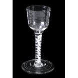 An opaque-twist wine glass of 'Lynn' type, circa 1760   An opaque-twist wine glass of 'Lynn' type,