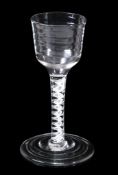 An opaque-twist wine glass of 'Lynn' type, circa 1760   An opaque-twist wine glass of 'Lynn' type,