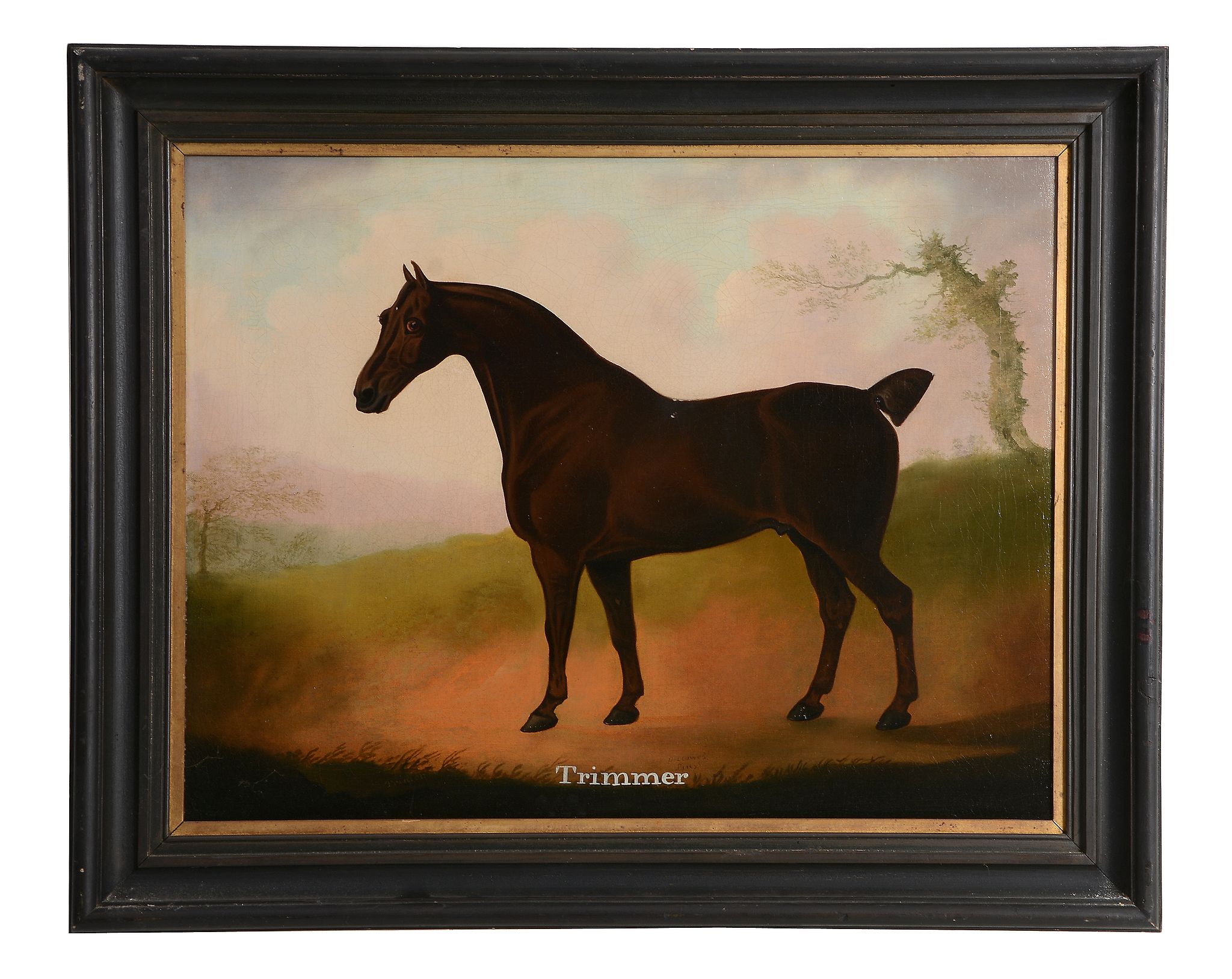 Daniel Clowes (1774-1829) - "Trimmer" standing in an open landscape  Oil on canvas Signed   D. - Image 2 of 3