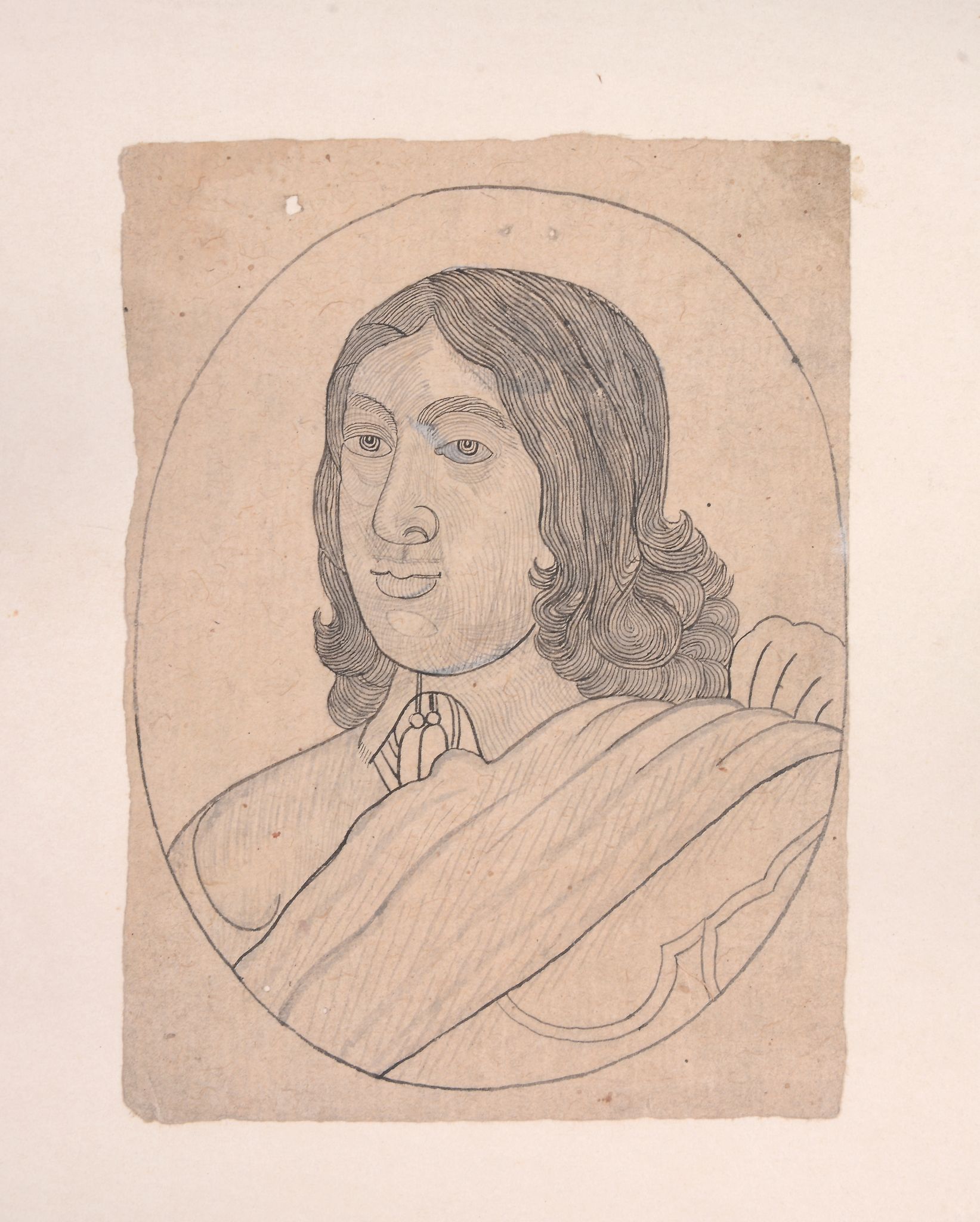 A Mughal drawing of a Dutch Nobleman, Northern India, 18th century or later   A Mughal drawing of