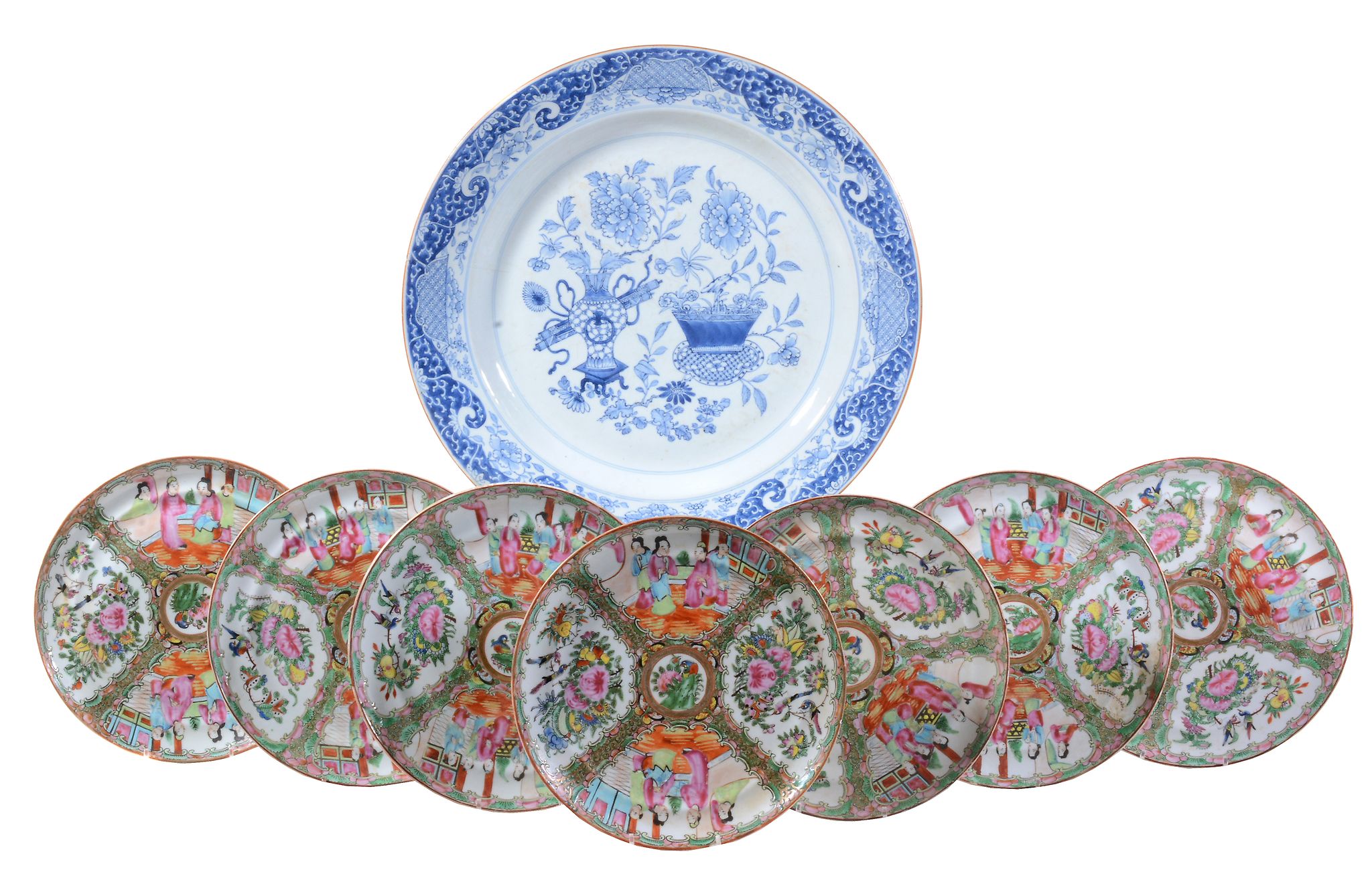 A large Chinese blue and white charger , Qianlong   A large Chinese blue and white charger  ,