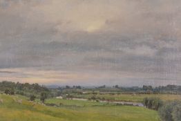 Alfred Parsons (1847-1920) - Extensive river landscape  Oil on canvas Signed lower left 30 x 20