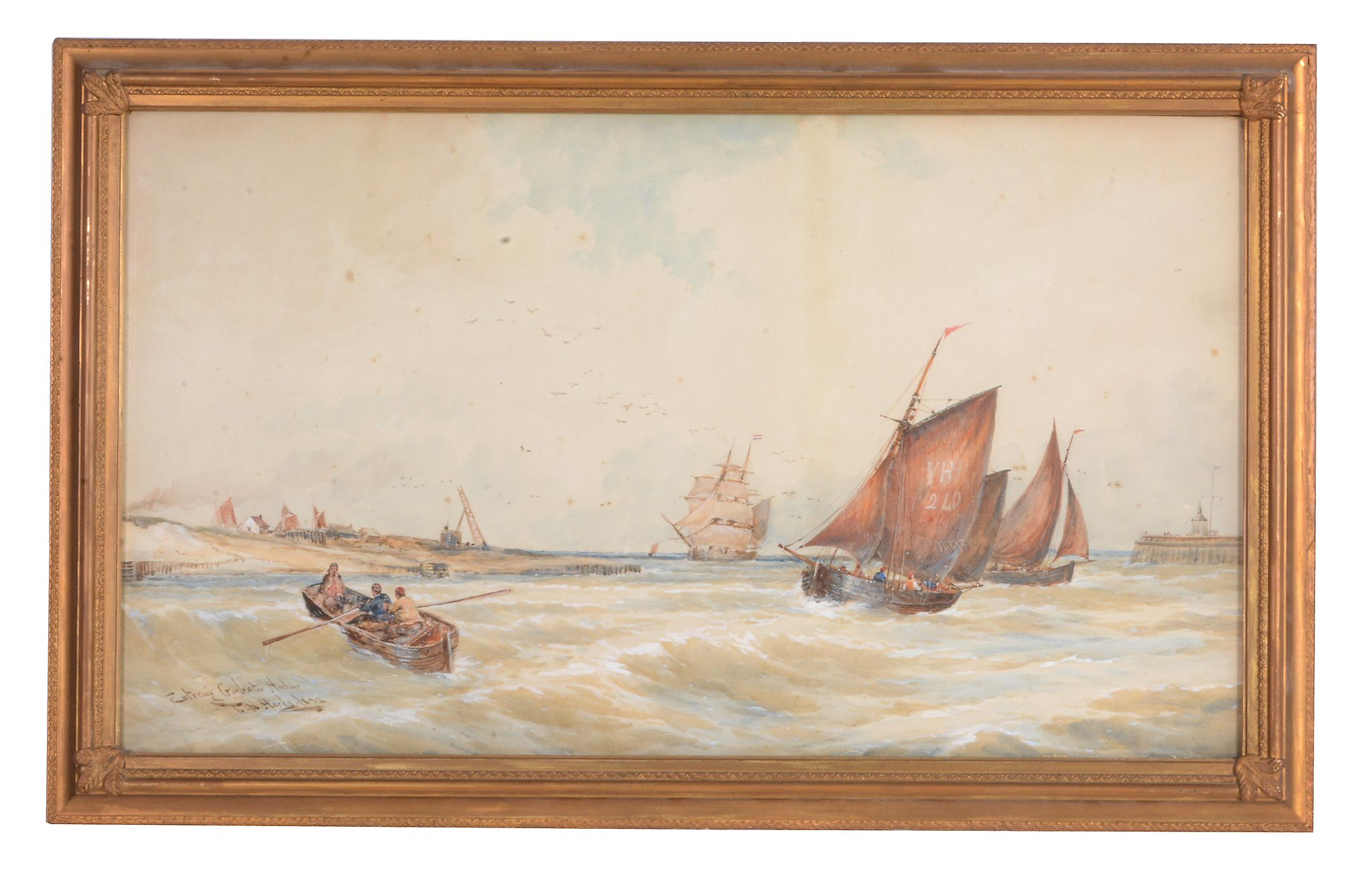 Thomas Bush Hardy (1842-1897) - Entering Garlieston harbour; Off Lowestoft harbour  Watercolour, - Image 2 of 5