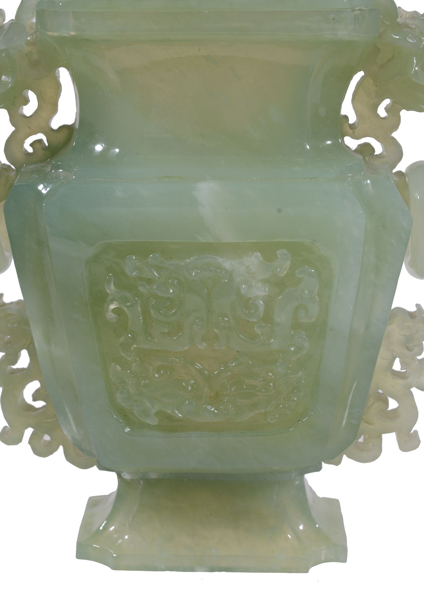 A large Chinese jade vase and cover, 20th century   A large Chinese jade vase and cover, 20th - Image 2 of 3