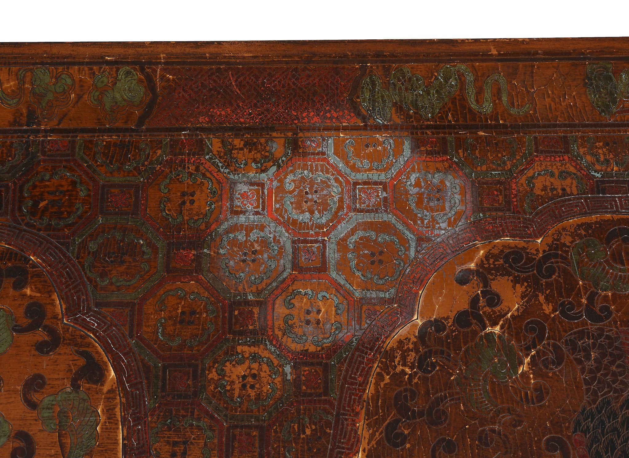 An Chinese incised red lacquer rectangular table, 19th or 20th century   An Chinese incised red - Image 4 of 5