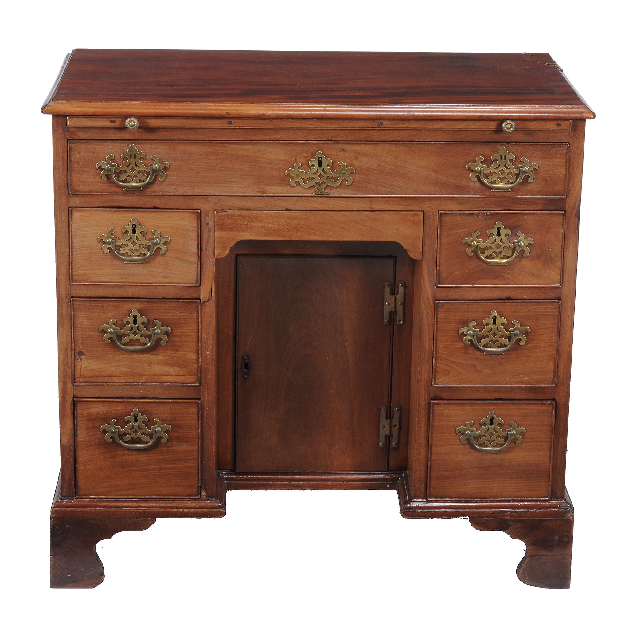 A George III mahogany kneehole desk, circa 1780   A George III mahogany kneehole desk,   circa 1780,
