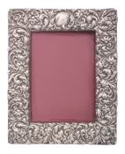 A late Victorian silver mounted photograph frame, maker's mark L   A late Victorian silver mounted