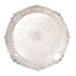 An Edwardian silver shaped circular salver by Mappin  &  Webb, Sheffield 1901   An Edwardian