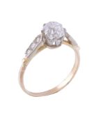 A single stone diamond ring, the old cut diamond weighing 1   A single stone diamond ring,   the old