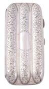 A silver three-section cigar case by William Adams Ltd, Birmingham 1911   A silver three-section