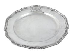 A Victorian silver cinquefoil plate by Robert Harper, London 1881   A Victorian silver cinquefoil
