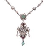 An Austro Hungarian style pendant necklace   An Austro Hungarian style pendant necklace,   the