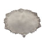 A late George II silver shaped circular salver by James Morison, London 1756   A late George II